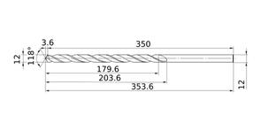 MITSUBISHI Drills LSDD1200A350 12.0mm Extra Long 354.0mm OAL