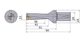 MITSUBISHI Indexable Drill TAFM1200F20 12.0mm Tool Holder 41.0mm LBX