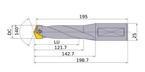 MITSUBISHI Indexable Drill TAWMN2100S25 21.0mm TAW Drill 198.7mm OAL