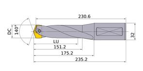 MITSUBISHI Indexable Drill TAWMN2600S32 26.0mm TAW Drill 235.2mm OAL
