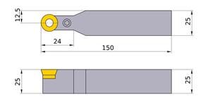 MITSUBISHI Turning, Tool Holder PRDCN2525M12 25.0mm Lever Lock Type Tool Holder (Neutral)