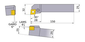 MITSUBISHI Turning, Tool Holder PCLNR2525M12 25.0mm Lever Lock Type Tool Holder (Right Hand)
