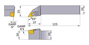 MITSUBISHI Turning, Tool Holder DDJNR2020K15 20.0mm Double Clamp Type Tool Holder (Right Hand)