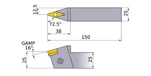 MITSUBISHI Turning, Tool Holder PVVNN2525M16 25.0mm Pin Lock Type Tool Holder (Neutral)