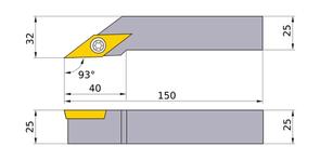 MITSUBISHI Turning, Tool Holder SVJCR2525M16 25.0mm Screw-On Type Tool Holder (Right Hand)