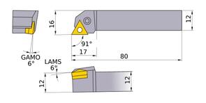 MITSUBISHI Turning, Tool Holder PTGNR1212F11 12.0mm Lever Lock Type Tool Holder (Right Hand)