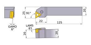MITSUBISHI Turning, Tool Holder PTFNL2020K16 20.0mm Lever Lock Type Tool Holder (Left Hand)