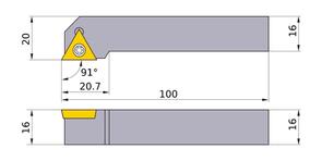 MITSUBISHI Turning, Tool Holder STGCR1616H16 16.0mm Screw-On Type Tool Holder (Right Hand)