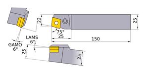 MITSUBISHI Turning, Tool Holder PCBNR2525M12 25.0mm Lever Lock Type Tool Holder (Right Hand)