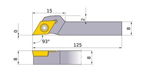 MITSUBISHI Turning, Tool Holder SDJCR0808K07-SM 8.0mm Screw-On Type Tool Holder (Right Hand)