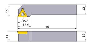 MITSUBISHI Turning, Tool Holder  STGCR1212F13 12.0mm  Screw-On Type Tool Holder (Right Hand)