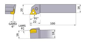 MITSUBISHI Turning, Tool Holder PTGNL1616H16 16.0mm Lever Lock Type Tool Holder (Left Hand)