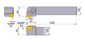 MITSUBISHI Turning, Tool Holder DTGNR1616H16 16.0mm Double Clamp Type Tool Holder (Right Hand)