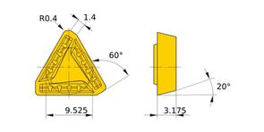 MITSUBISHI Insert, Rotating Tools TEER1603PEER-JS UTi20T