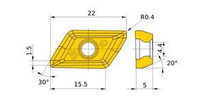 MITSUBISHI Insert, Turning XDGT1550PDER-G04 VP15TF