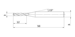 MITSUBISHI End Mill MS2LSD0300 3.0mm Mstar, 2 Flute, Long