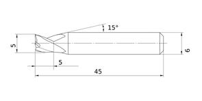 MITSUBISHI End Mill MS3ESD0500L45S06 5.0mm Mstar, 3 Flute, Extra Short, 6.0mm Dcon