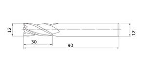 MITSUBISHI End Mills MS4MCD1200 12.0mm Mstar, 4 Flute, Medium, Centre Cut