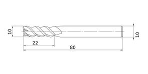 MITSUBISHI End Mills MSMHZDD1000 10.0mm Mstar, 3 Flute, Medium, High Helix