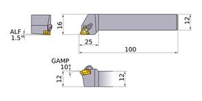 MITSUBISHI Threading, Tool Holder MMTER1212H16-C 12.0mm External Tool Holder (Right Hand)