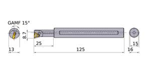MITSUBISHI Threading, Tool Holder MMTIR1316AK11-SP15 16.0mm Internal Boring Bar (Right Hand)