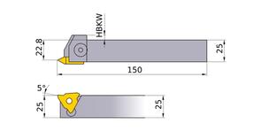 MITSUBISHI Threading, Tool Holder MTHR2525M4 25.0mm Clamp-On Type External Tool Holder (Right Hand)