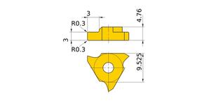 MITSUBISHI Insert, Grooving MGTR33300 VP20MF 3.0mm