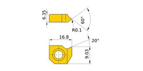 MITSUBISHI Insert, Grooving MLT2001L UTi20T
