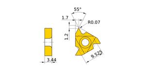 MITSUBISHI Insert, Threading MMT16ERAG55 VP10MF