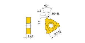 MITSUBISHI Insert, Threading MMT16IR080UN VP10MF