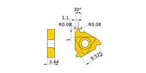MITSUBISHI Insert, Threading MMT16ER150TR VP10MF