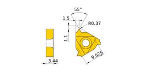 MITSUBISHI Insert, Threading MMT16ER100W VP10MF