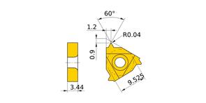 MITSUBISHI Insert, Threading MMT16ER140NPTF VP10MF