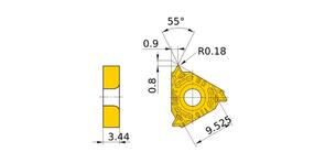 MITSUBISHI Insert, Threading MMT16ER190BSPT-S VP15TF