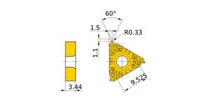MITSUBISHI Insert, Threading MMT16ER250ISO-S VP15TF