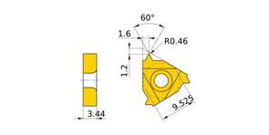 MITSUBISHI Insert, Threading MMT16ER300ISO VP15TF