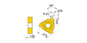 MITSUBISHI Insert, Threading MMT16IR300ISO VP15TF
