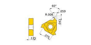 MITSUBISHI Insert, Threading MMT16IR100UN VP10MF
