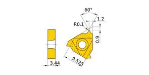 MITSUBISHI Insert, Threading MMT16IR175ISO VP10MF
