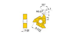 MITSUBISHI Insert, Threading MMT16IRAG55 VP10MF
