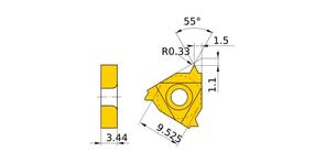 MITSUBISHI Insert, Threading MMT16IR110BSPT VP15TF