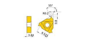 MITSUBISHI Insert, Threading MMT16IR180W VP10MF