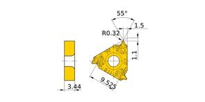 MITSUBISHI Insert, Threading MMT16IR110W-S VP15TF