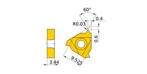 MITSUBISHI Insert, Threading MMT16IR050ISO VP10MF