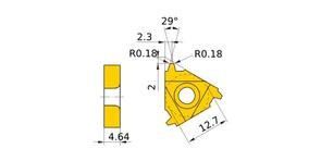 MITSUBISHI Insert, Threading MMT22ER050ACME VP10MF