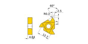 MITSUBISHI Insert, Threading MMT22IRN60 VP10MF