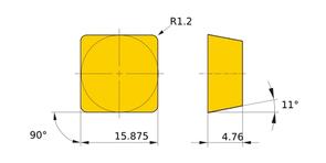 MITSUBISHI Insert, Turning SPMN150412 UTi20T