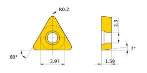 MITSUBISHI Insert, Turning TCGT060102L-F NX2525