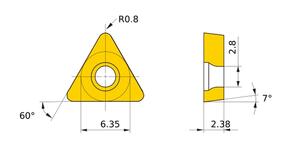 MITSUBISHI Insert, Turning TPGH080202L-FS NX2525