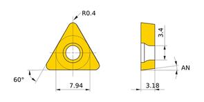 MITSUBISHI Insert, Turning TCMT130304-MM VP15TF